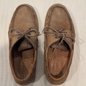 Sperry Tan Leather Lace-Up Boat Shoes